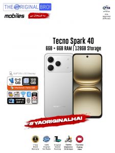 Tecno Spark 40 - 6GB RAM - 128GB Storage - Grey - Easy Monthly Installments - PTA Approved - 1 Year Brand Warranty - The Original Bro Mobiles - TOB73